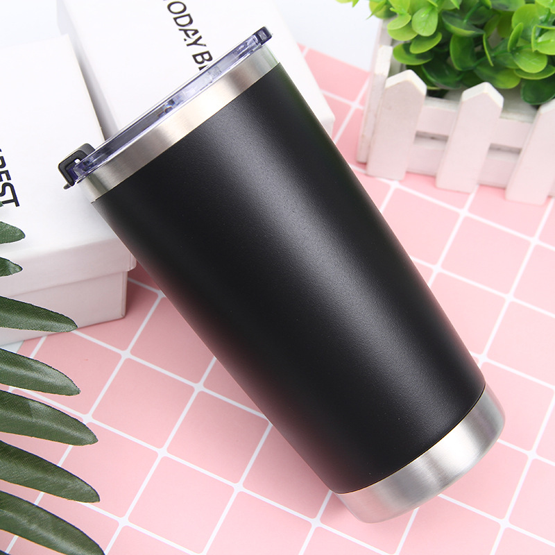 Stainless Steel Ice Cup Yummy Sam 18oz With Lid - Reusable Leak-Proof Cold Cup For Coffee, Smoothies, Travel Leak-proof Cold Beverage Tumbler