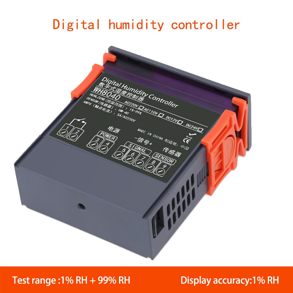 Hygrometer humidity controller, humidity regulator dehumidification humidification controller WH8040