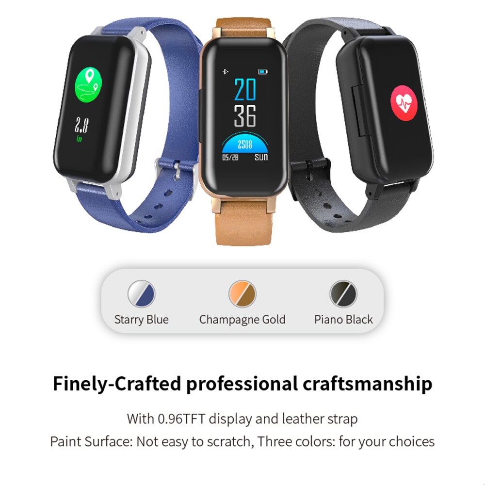 T89 TWS Bluetooth Earphone Smart Watch Touch control Smart Watch IP67 Support Siri BT Call music Fitness Bracelet Smart Band