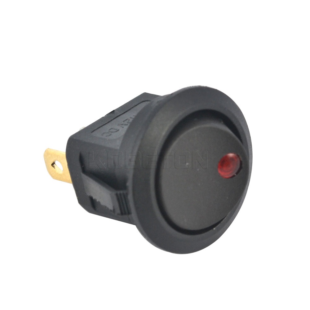 20A 12V ON/OFF Round Rocker Switch LED illuminated waterproof switch LED Dot Light Round Red（5pc））