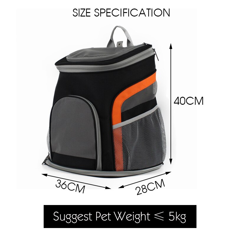 Cat Backpack Travel Cat Carrier Portable Breathable Cat Bag Fodable Transport Backpack for Kitten Outgoing Pet Bag Mesh Windows