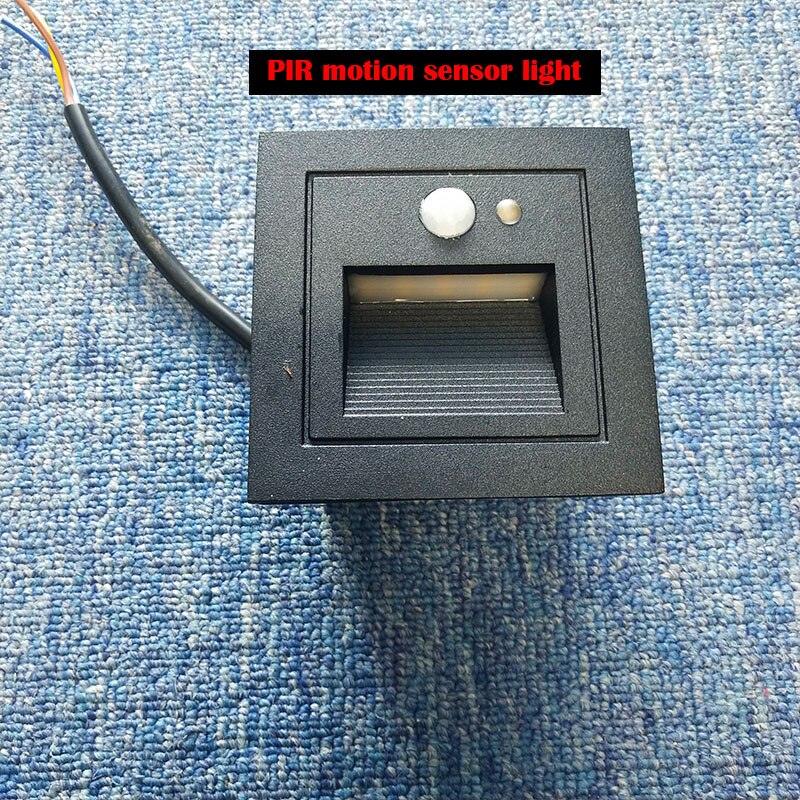 3W LED Treppe Lichter Clever PIR Bewegung Sensor Treppen Licht Quadratische Einbau Treppen Schritt Licht Ich bin Freien Wasserdichte Zauberstab Ecke lampe: PIR Bewegung Sensor / grau