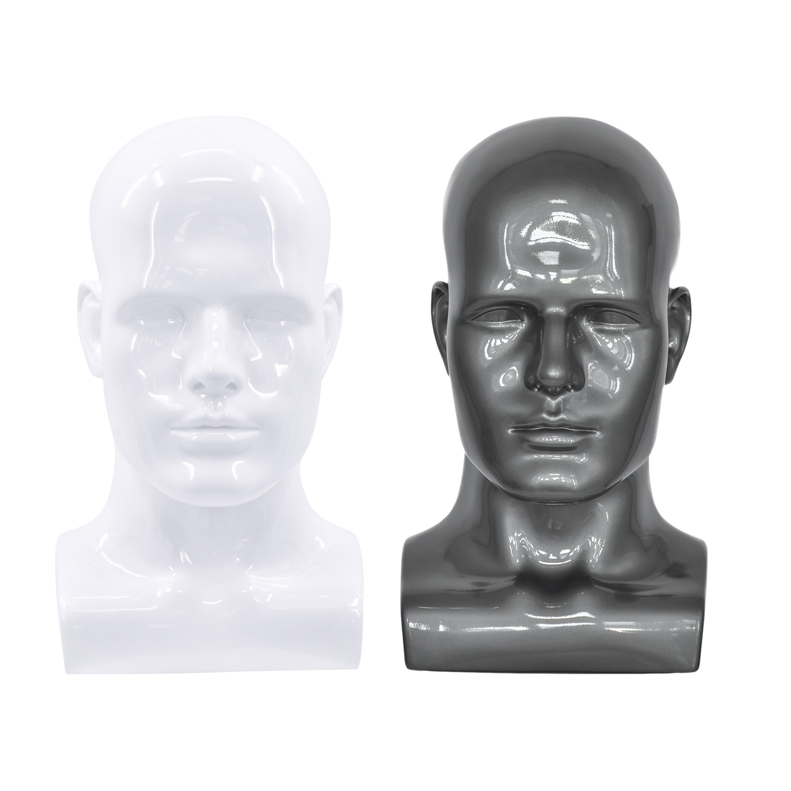 Realistic PVC Male Mannequin Head Display Head Mannequin Display Hat Wig Head Stand for Display Wig Hats Glasses