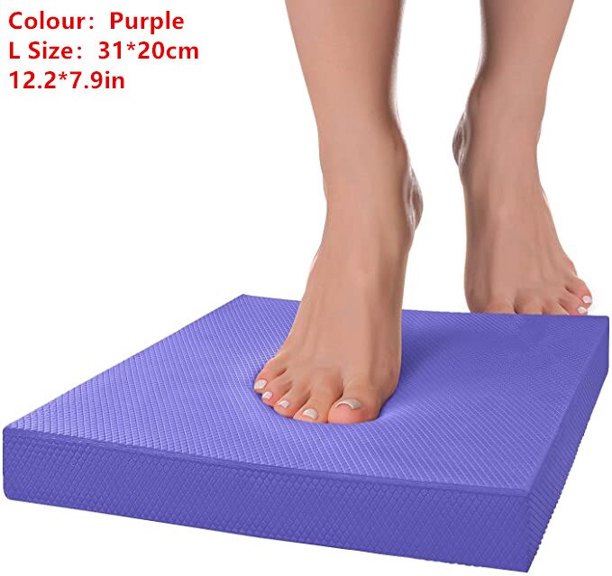 Sanft Gleichgewicht Pad TPE Yoga matt Schaum ÜSpund Pad Dicken Gleichgewicht Kissen Fitness Yoga Pilates Gleichgewicht Gremium für Physikalische Therapie: L Violett