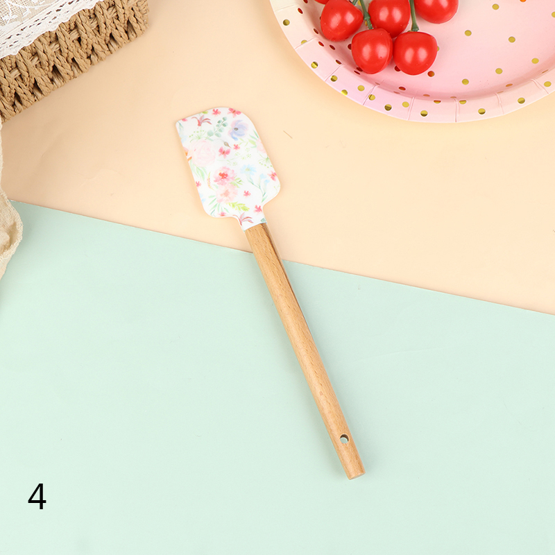 Color Silicone Baking Spatula Heat-Resistant Non-stick Cooking Utensils Non-deformable Soft Baking Spatula Kitchen Baking Tool: N4