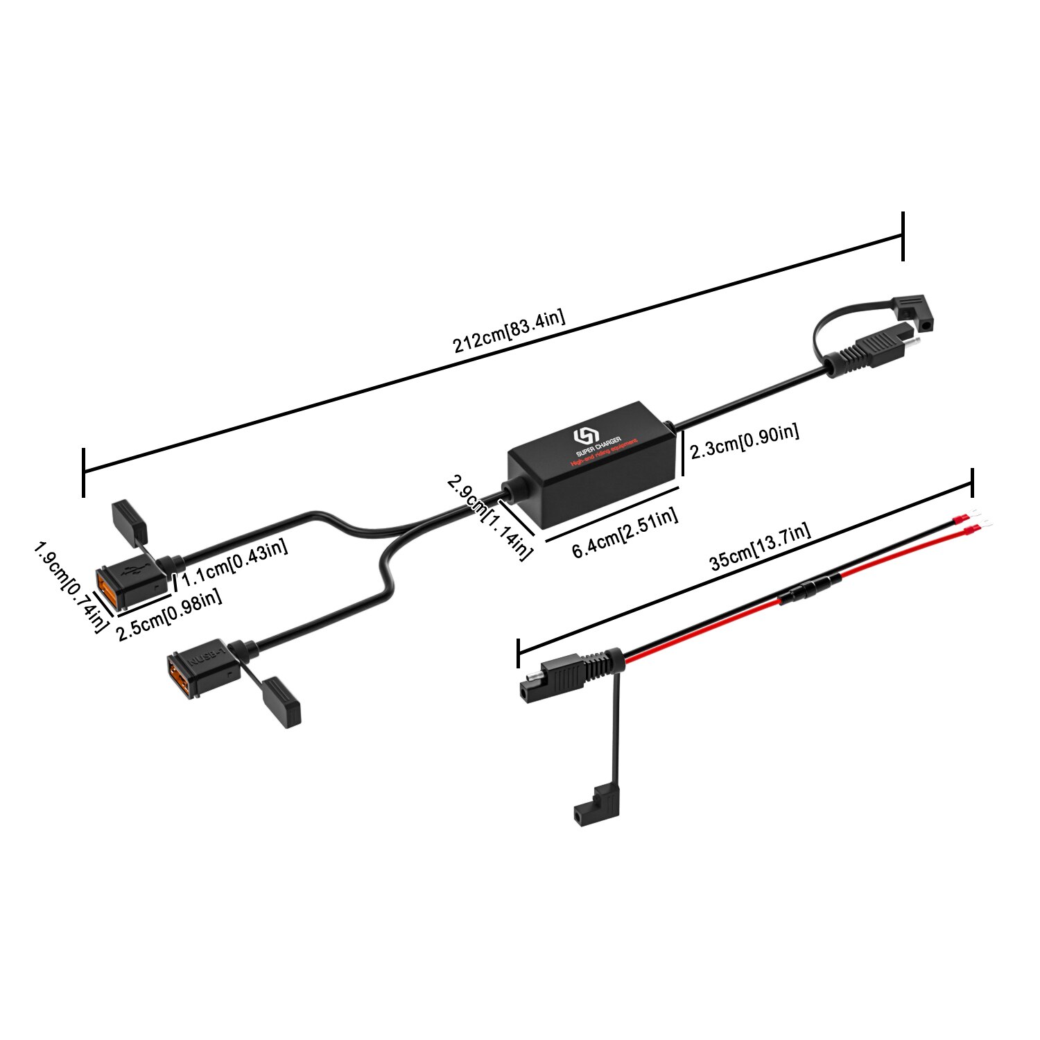 Cargador rápido SAE a USB para motocicleta, adaptador de desconexión de enchufe, resistente al agua, 36W, QC3.0, carga rápida 3,0, Chip inteligente incorporado