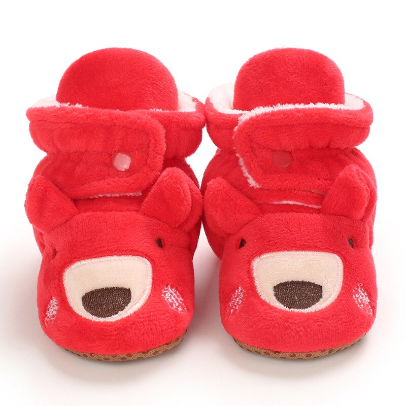 Enfants hiver bébé fille chaussures bout rond bottes pour garçon coton enfant en bas âge fille neige cheville Slip-on bébé rembourré enfants bottes: red / 0-6 mois