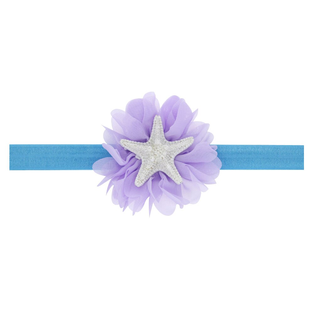 Mermaid sea shell flower elastic headband soft baby mermaid headband, Baby toddler headband, under the sea photo prop HB341S: Purple