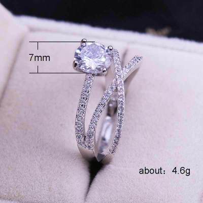 Huitan Pretty Geometric Twist Wedding Engagement Ring For Women With Micro Paved Romantic Solitaire Accessories Femme Ring
