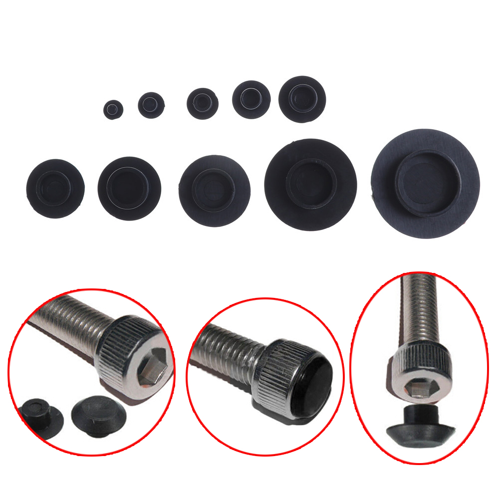 10PCS M5-12 Praktische Schwarze Innensechskant-Abdeckkappen Befestigungselemente Schrauben Inbusschraube Schraube Mutter Rundkopfschutz