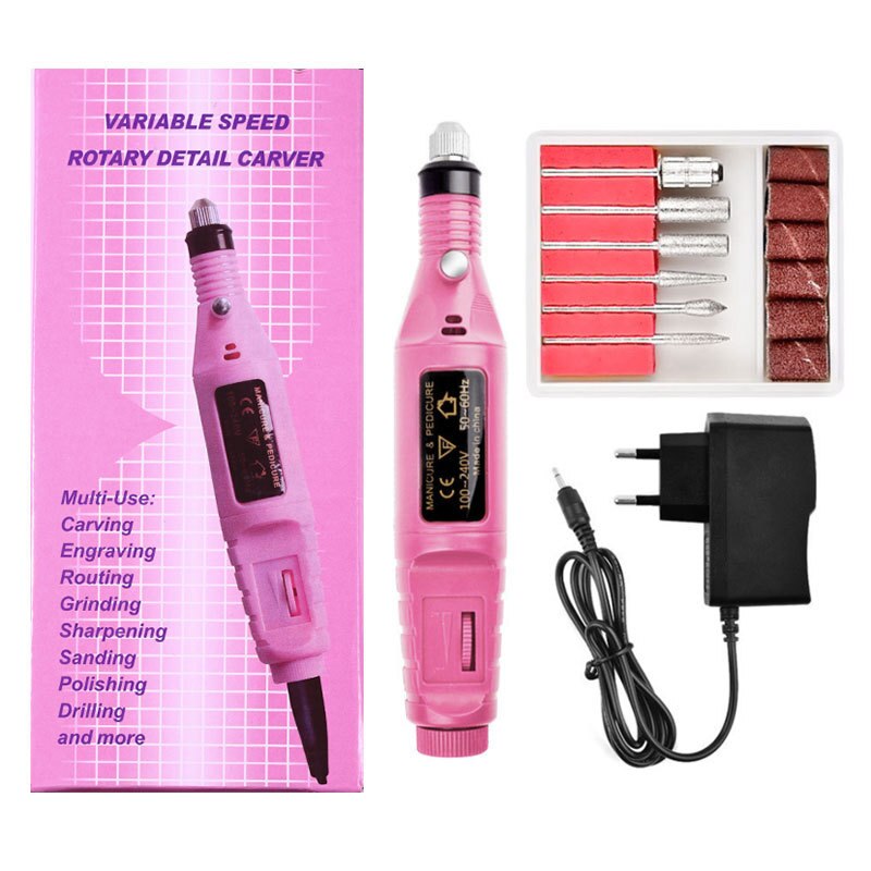 Machine à Ongles électrique Manucure/pédicure Portable - Perceuse Lime Avec Tampons - Alimentation USB Ou Piles - 9W