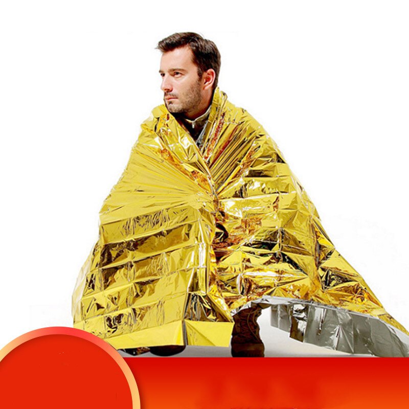 First Aid Rescue Blanket 160*210cm Outdoor Waterproof Emergency Blanket Lifesaving Thermal Insulation Gold Silver Double Color