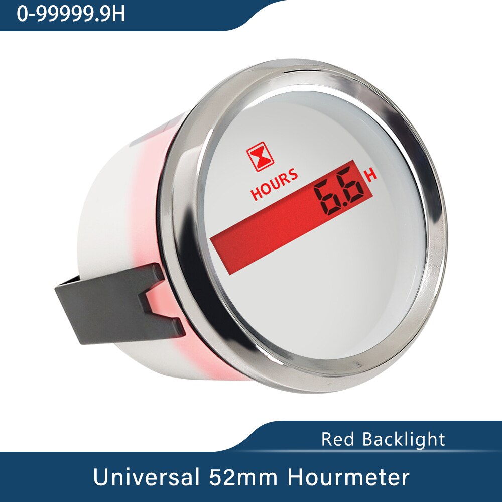 LCD Display Waterdicht 2 "Digitale Urenteller voor Bike Motorcycle ATV Auto Boot Met Rode Backlight 9- 32 V