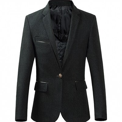 HCXY autumn Business male blazer Casual Blazers Men Formal jacket Popular Men Suit Jackets: Dark green / XL