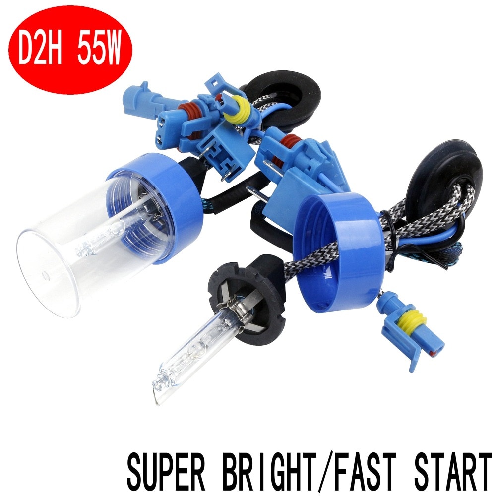2 stücke 55 watt D2H D2Y super Helle schnelle starten metall basis HID xenon birne D2C D2S mit draht anzug für Bi-xenon projektor objektiv scheinwerfer