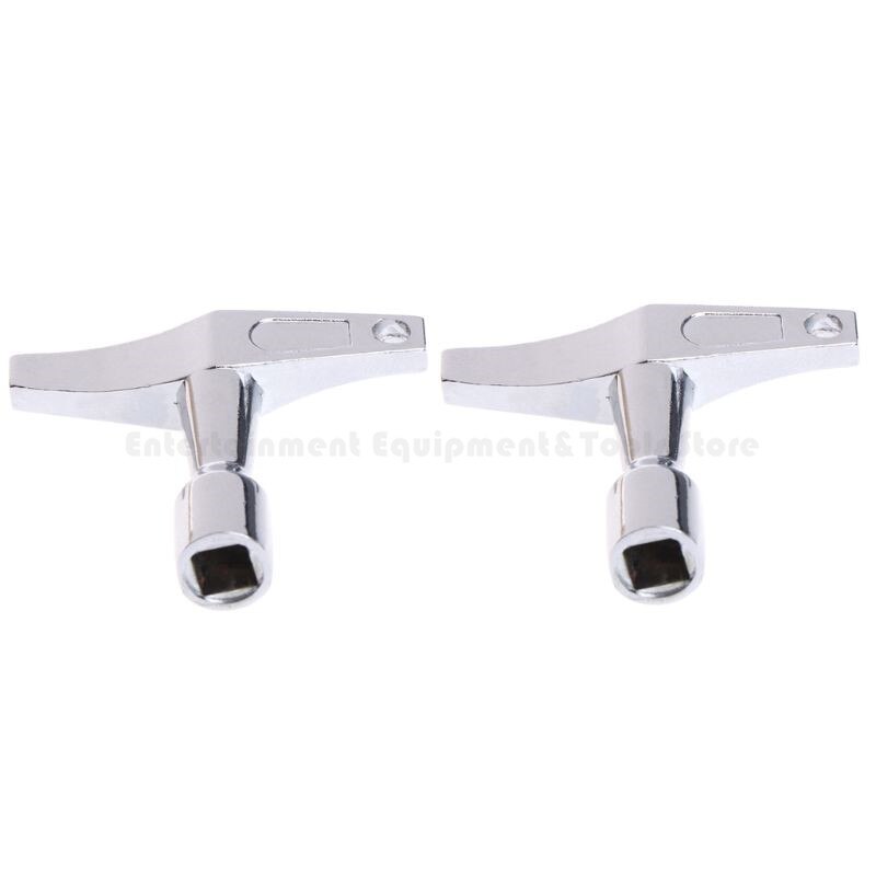 2pcs Portable Alloy Drum Key Regulator Standard Square Mouth Drum Wrench with Keyhole Percussion Instruments Parts