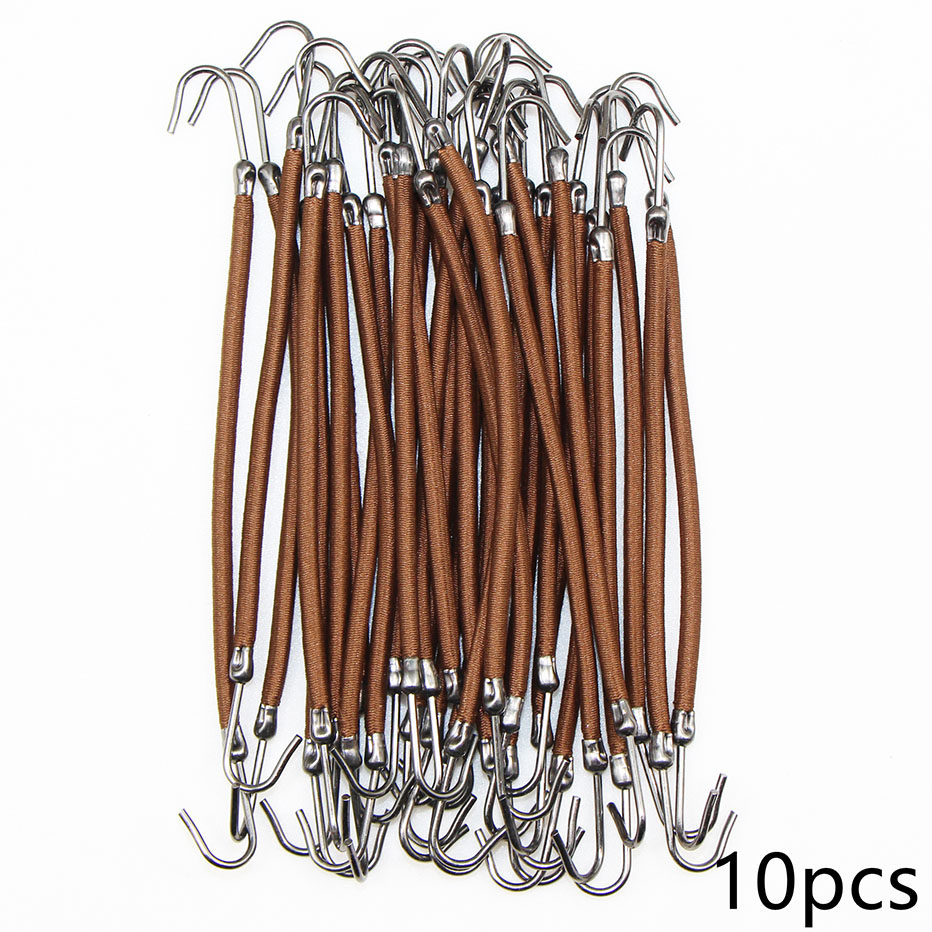 Crochet élastique en caoutchouc pour cheveux, 10 pièces, bandes de cheveux pour femmes, queue de cheval, crochets de gomme, accessoires pour cheveux, cravates, outils de coiffure: Coffee