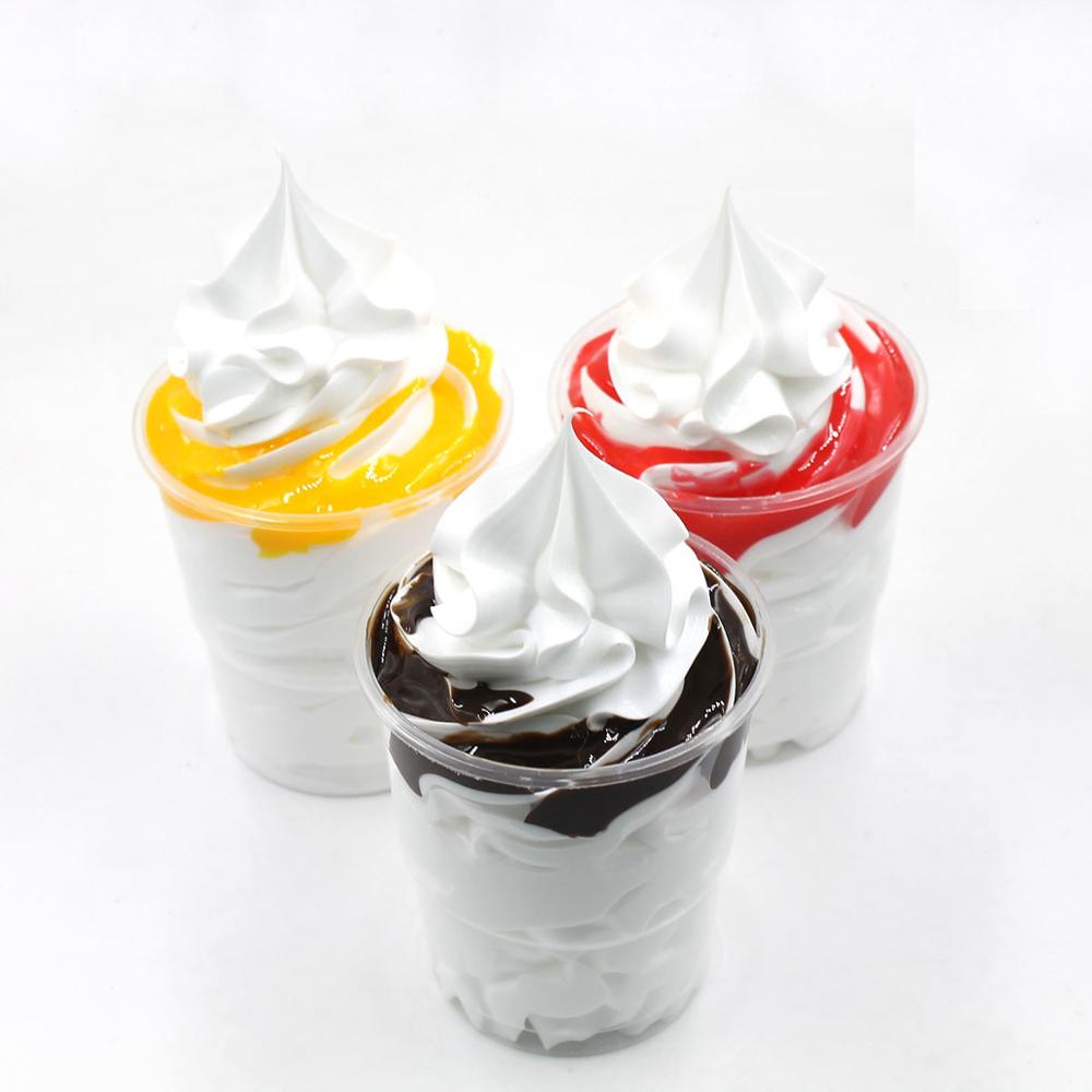 3PCS Simulation sundae ice cream cone model cold drink shop window decoration: Default Title