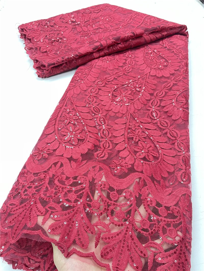 Pgc Blauw Afrikaanse Melk Zijde Kant Stof Kant Materiaal Nigeriaanse Kant Stoffen Voor Bruiloft Naaien YA3918B-2: african lace fabric3