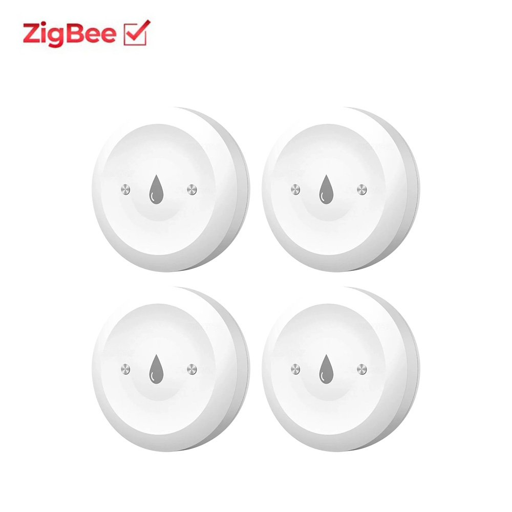 Tuya Zigbee 2mqtt Wateronderdompelingssensor Smart Life Lekkagesensor Waterkoppeling Alarm App Monitoring op afstand Waterlekdetector: WHITE