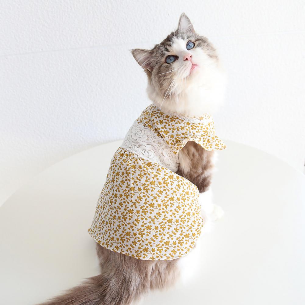 Modieuze Pet Rok Mooi Ogende Mooie Sier Bloemenprint Huisdier Rok