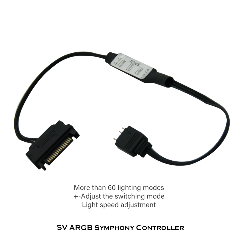 5V 3Pin Rgb Argb Aura Controller Handleiding Sata Voeding Led Verlichting Streep Fan Computer Case Waterkoeling Kit 35Cm