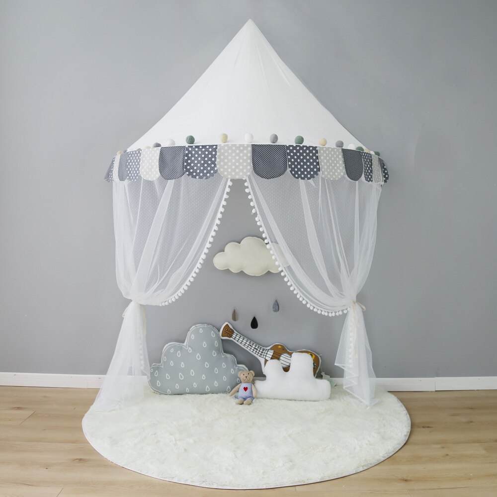 Children Play House Castle Kid Teepee Tents Cotton Foldable Tent Canopy Bed Curtain Baby Crib Netting Girls Boy Room Decoration: nordic