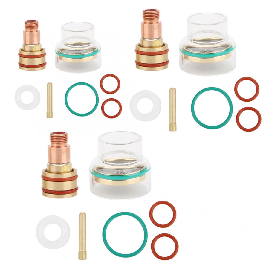 Kit De Soplete De Soldadura, Copas De Vidrio De Pinzas TIG, Tamaño Múltiple, 49 Piezas Para WP17 18 26 Anggrek Tig Welding Torch Kit