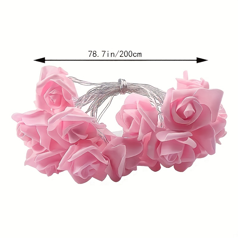 Pink Rose String Lights For Bedroom Battery Operated Flower LED Lights For Outside Romantic Home Dorm Room Festival Fairy Lights: Yellow
