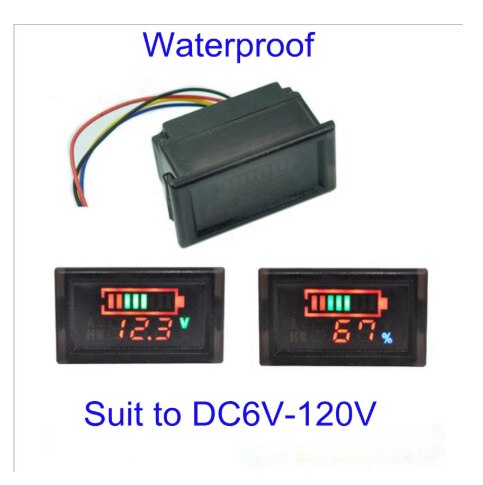 Waterdichte 6VDC-120VDC Batterij Meter voor Lood-zuur Accu of Lithium Batterij Batterij Indicator