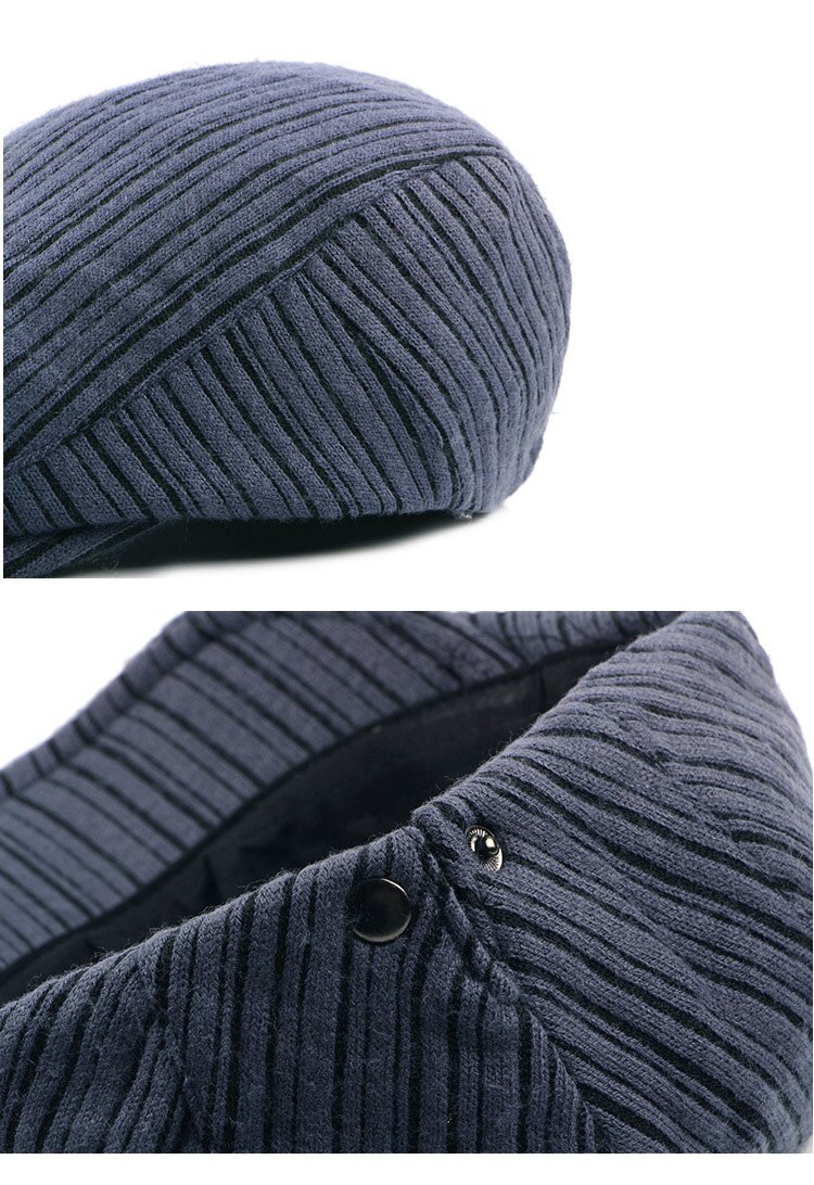 [AETRENDS] boina Retro a rayas de Newsboy Ivy Cap Cabbie gorras planas para hombres sombrero Z-6225