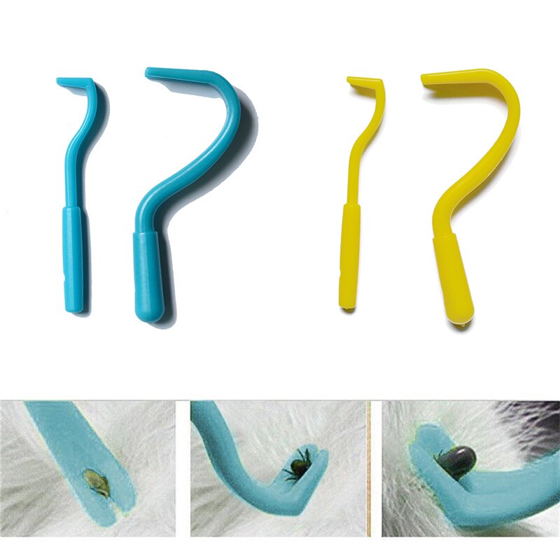 1Set Pet Flea Remover Tool Plastic Scratching Hook Remover Pet Cat Dog Grooming Supplies Tick Removal Tool Tweezers Comb