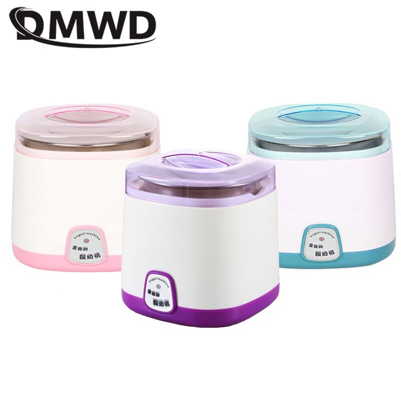 Dmwd 1L Elektrische Yoghurt Maker Natto Gisting Machine Diy Rvs Liner Container Full-Automatische Keuken Apparaat