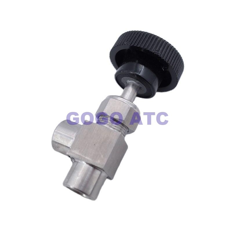 Válvula de aguja ajustable 1/8 ''1/4'' 3/8 "1/2" Ángulo recto hembra G hilo SS304 para válvula de aguja de aceite de Gas de agua