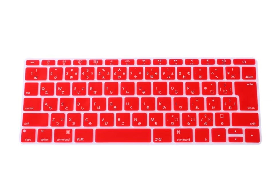 Japanese Silicone Keyboard Cover Skin For Macbook Pro 13" A1708 Version,No Touch Bar) For Mac 12" A1534 Japan Version: Red