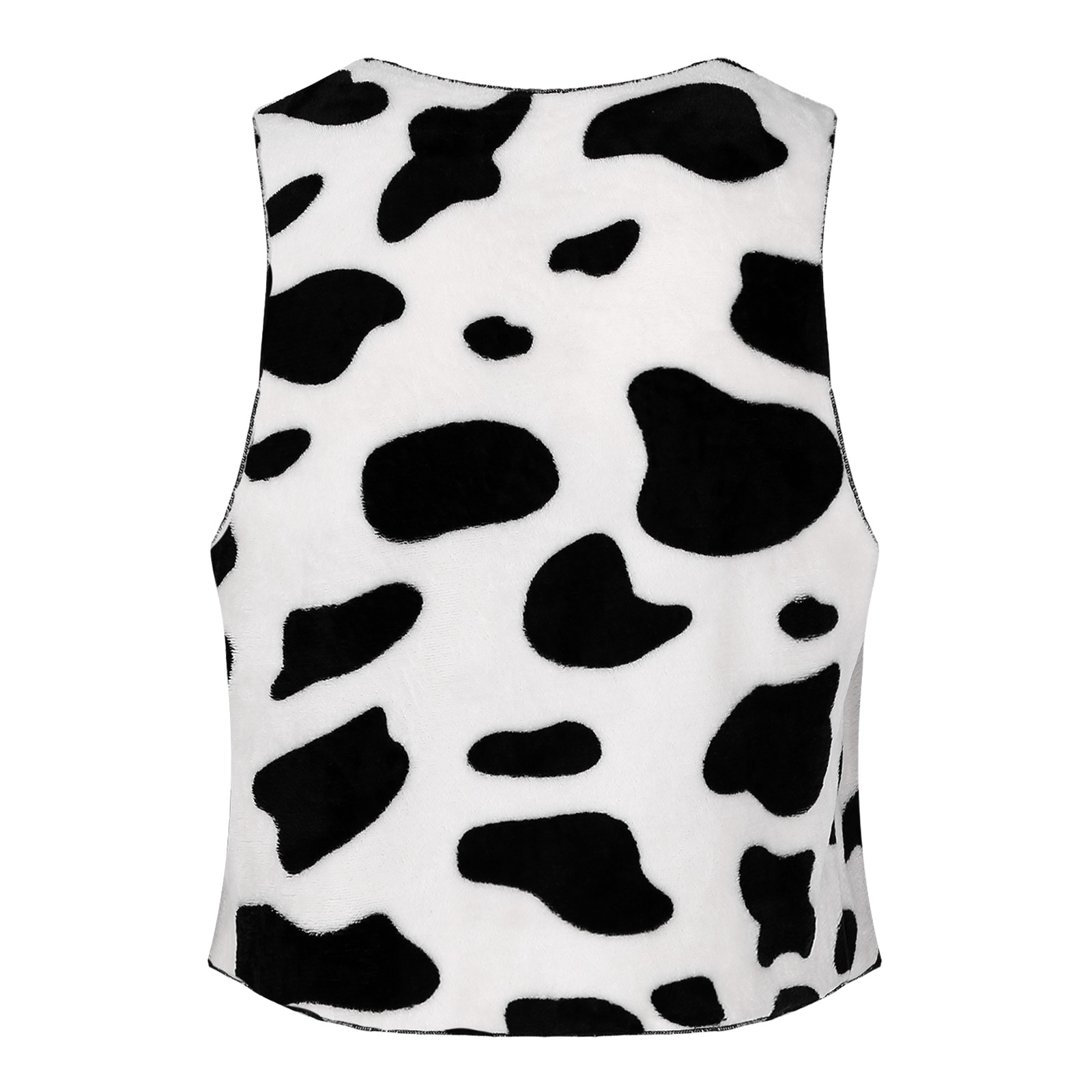 Gilet da uomo con stampa mucca occidentale Costumi hippie vintage per adulti Gilet senza maniche per festival musicali e abiti di carnevale