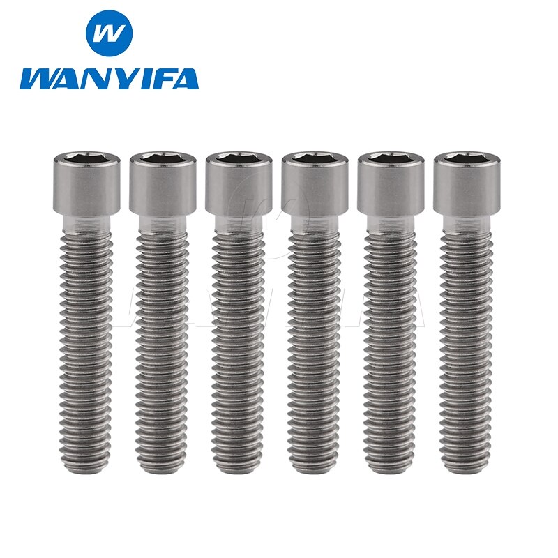 Wanyifa 6 kpl  m4 x 10 13.5 15 20 25 mm titaani kuusiokoloavain pieni kantapultti pyörän vaihtajan ruuveille: M4 x 25 titaania