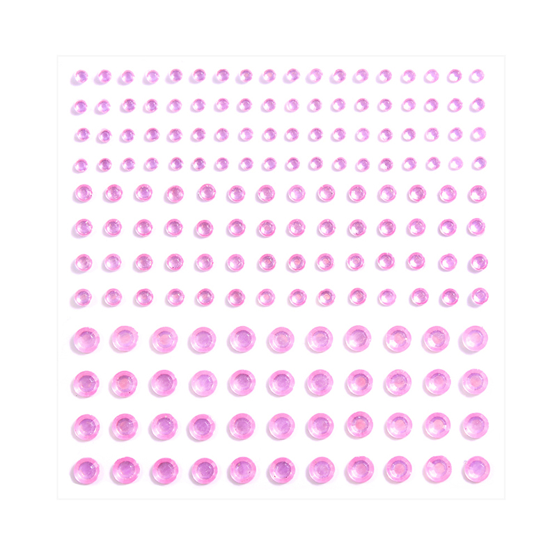 Ansigt juveler fest festival makeup dekoration ansigt kropsfarvet 3d diamant juveler perler selvklæbende øjenskygge akryl klistermærke: Lyserød