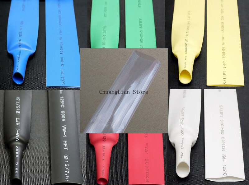 1M Heat Shrink Tube 50mm Diameter Insulated Polyolefin 2:1 Shrinkage Ratio Wire Wrap Connector Line Repair 600V Cable Sleeve