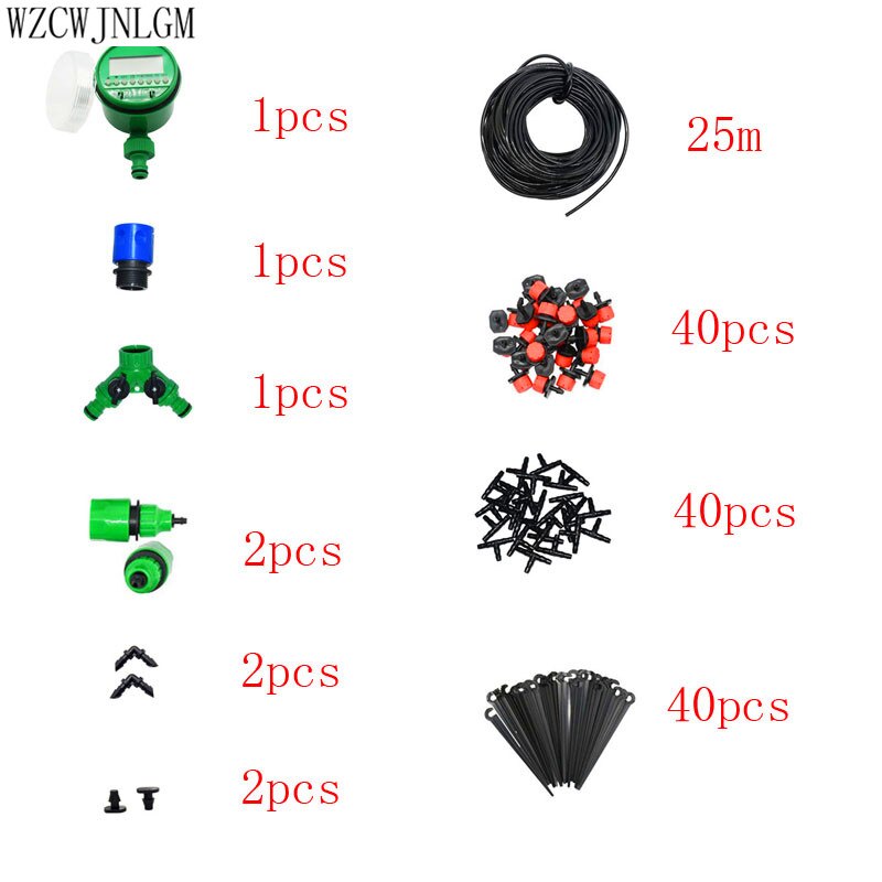 Garden Irrigation System 25m Automatic Sprinkler Drip Irrigation System Garden Sprinkler Watering Suite 1 Set: Default Title