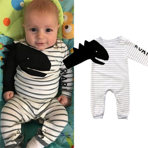 Pudcoco Pasgeboren Jongen Meisjes 3D Dinosaur Romper Lange Mouw Jumpsuit Outfits Set Playsuit