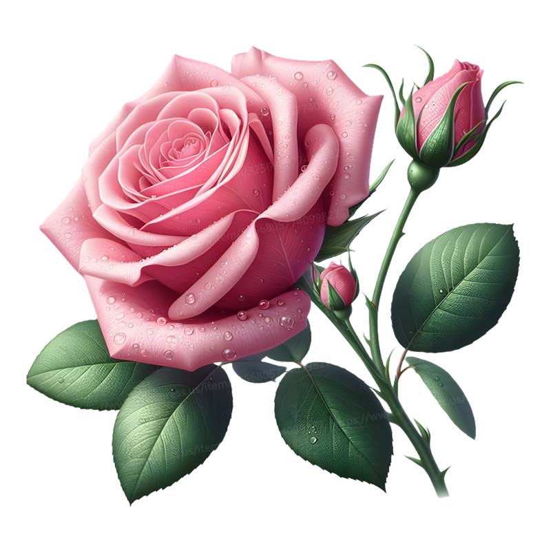 Romantic Rose Wall Sticker Bathroom Toilet Decor Living Room Cabinet Refrigerator Home Decoration Decals Stickers S424: Small / green