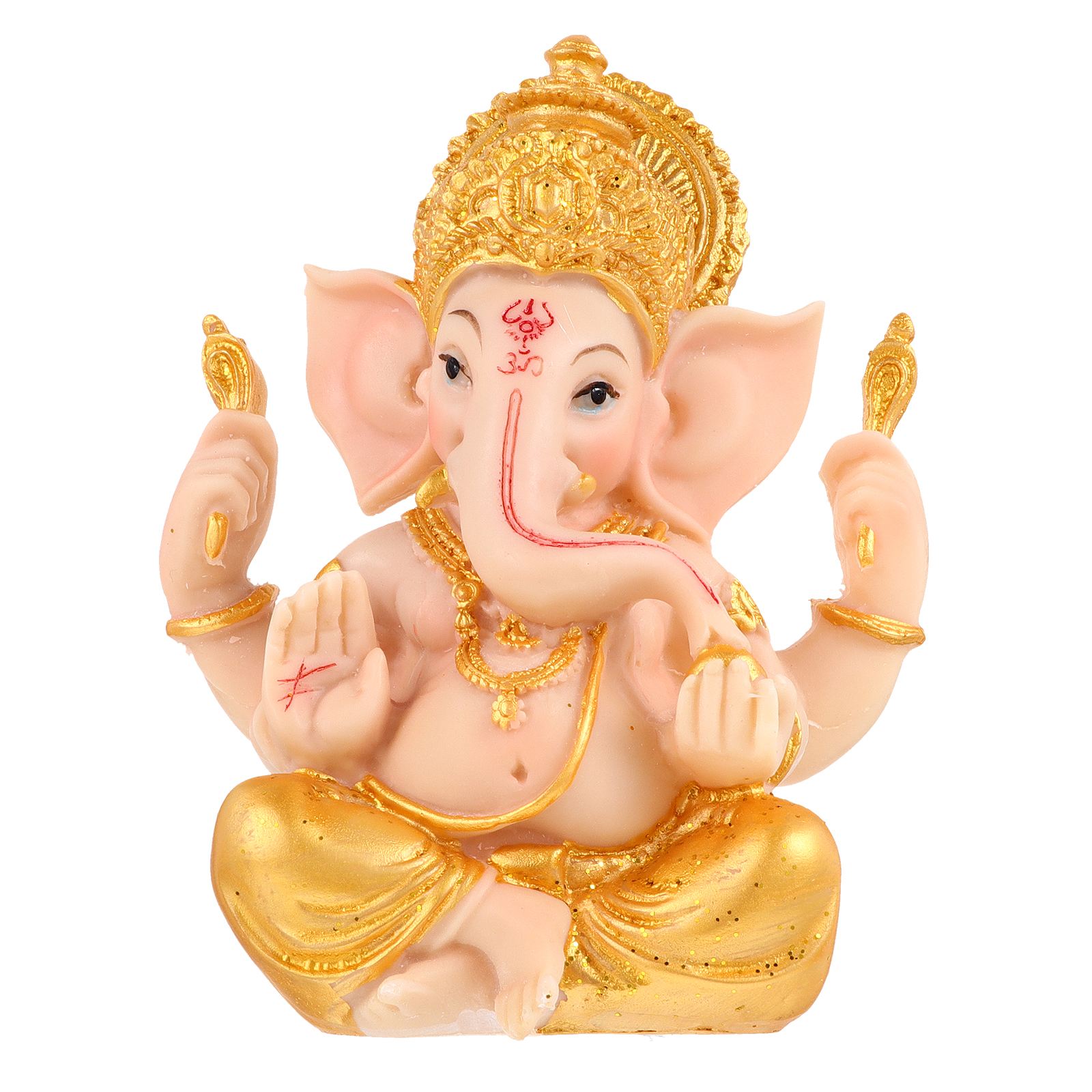 Hindoe Olifant God Beeldje Geluk En Rijkdom Art Sculpture Home Ornament Hars Geluk En Rijkdom Art Standbeeld Sculptuur Ornament: 10.5X14CM