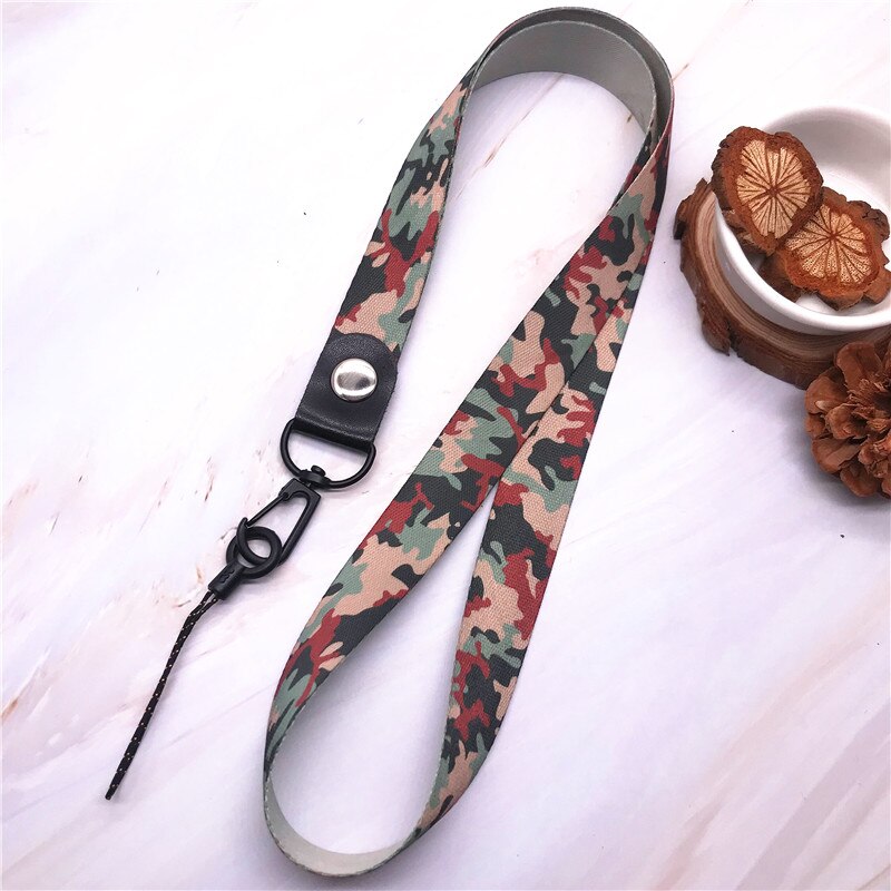 ¡Novedad! Cordón colgante con estampado de camuflaje para llavero, Soporte para tarjeta de identificación, correa de cuello para teléfono móvil, Clip de Metal, cuerda para colgar en el cuello