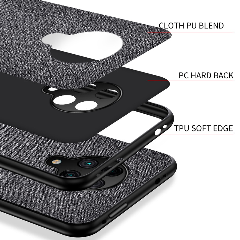 Voor Poco X3 Nfc Case Eenvoudige Doek Pu Soft Tpu Edge Shockproof Cover Voor Xiaomi Pocophone Poco X3 Nfc F2 pro Capa Case