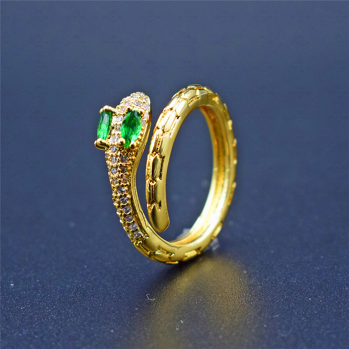 Anillo De Serpiente De arcoíris para mujer, sortija De oro pavé De arcoíris AAA, Anillo De circón cúbico, Anillo joya De Serpiente dorado