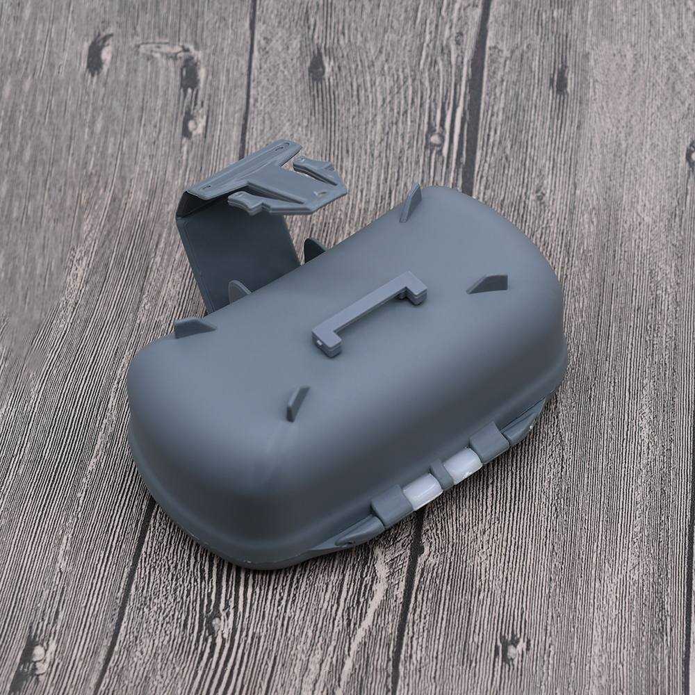 MNFT 1 Uds caja de señuelos de pesca gris oscuro almacenamiento de señuelos de lombriz de gusano de plástico portátil