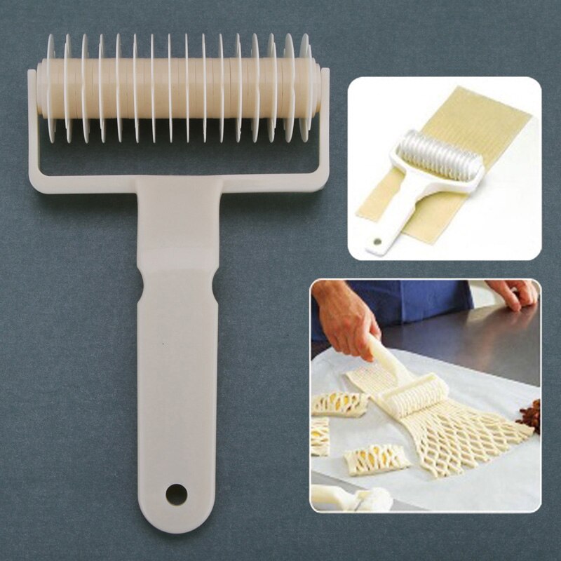 1 stk plast træknet pizza kniv hjul pasta gitter rullekutter dej kiks tærte køkken bageværktøj skære tilbehør
