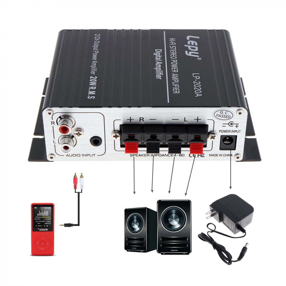 LP-2020A 20W X 2 2CH DC12-13.5V Stereo Class-d Digitale Audio Versterker Hi-Fi Stereo Eindversterker Met Over-Huidige Bescherming