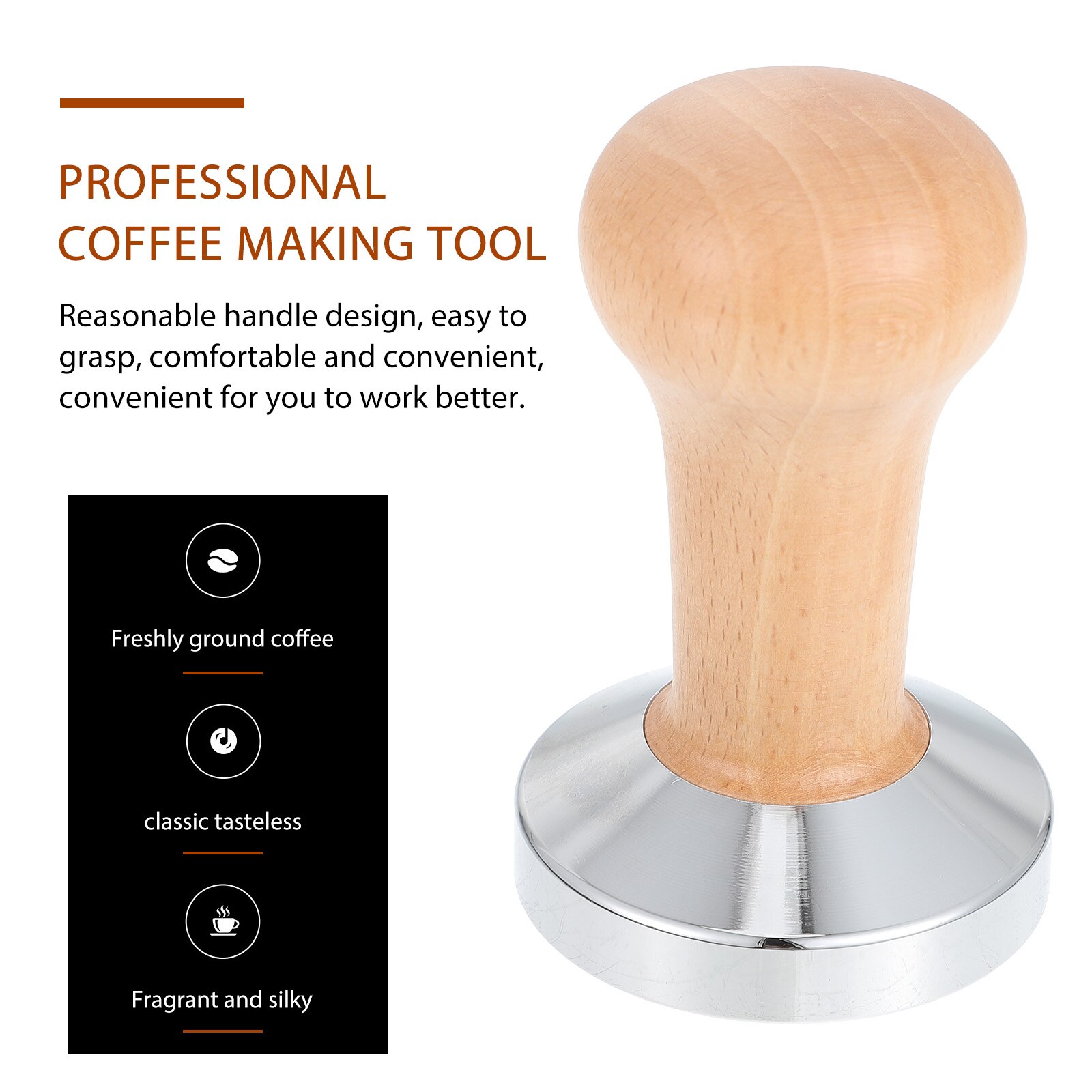 1pc Stainless Steel Coffee Tampers Coffee Bean Pressing Tool Coffee Presser